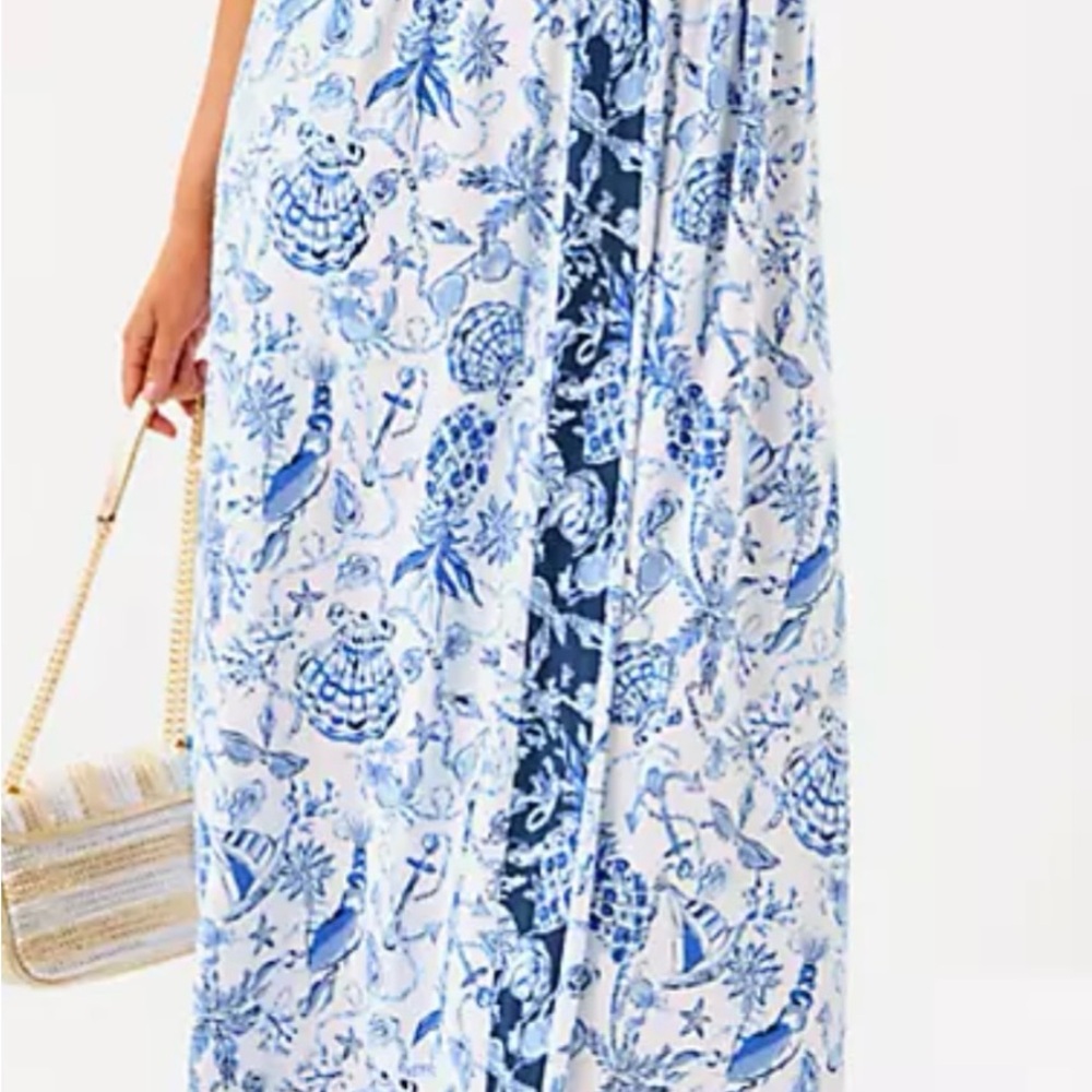 Carmilla Maxi Dress 
Lilly Pulitzer 
Floral Blue and White